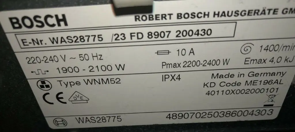 find bosch dishwasher model number