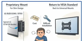 LG EG960 and EF950 OLED TVs Abandon Standard VESA Mounting