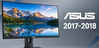 ASUS Monitor Lineup 2017 and 2018 Comparison Table