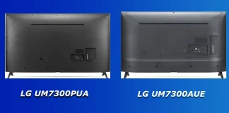 LG TV UM7300PUA vs UM7300AUE differences