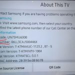 How to find the serial and model number of a 2016-2020 Samsung TV 1