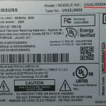 Samsung TV info sticker