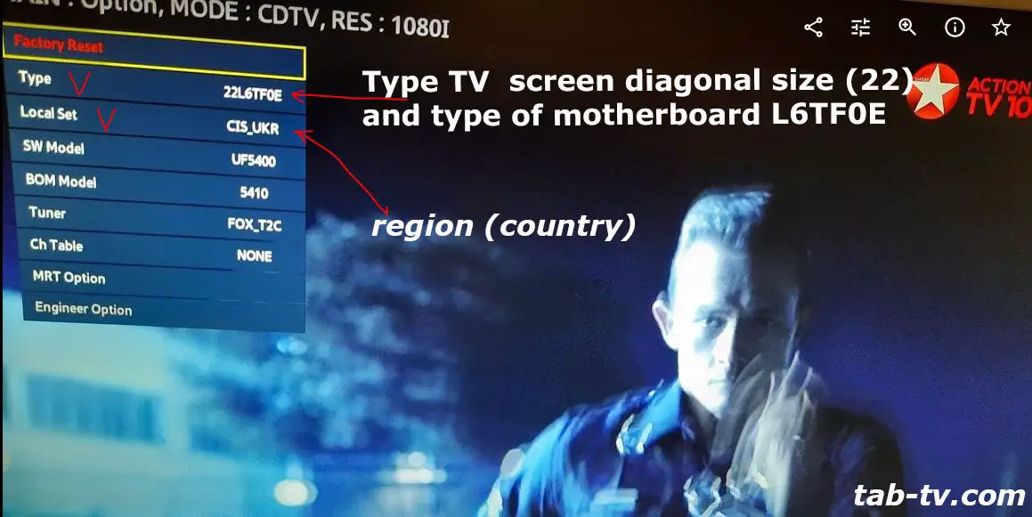 change typy and region on TV samsung