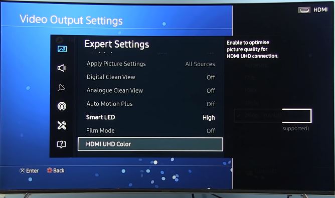 การตั้งค่า HDR TV Samsung 4K