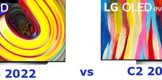LG OLED CS vs OLED C2 Differences