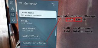 How to find out the memory capacity of LG TV