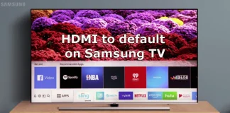 How do I set HDMI to default on my Samsung TV?