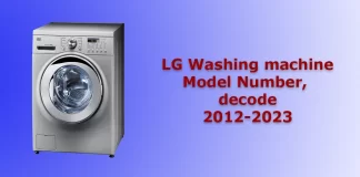 LG washing machine model number decoding 2012-2023