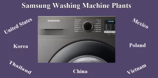 Where are Samsung washing machines made?