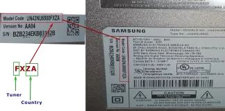 The country code in your Samsung TV model number