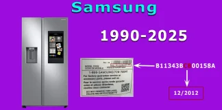 How to know the manufacturing date of a Samsung refrigerator