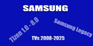 Samsung TV OS versions by year and model
