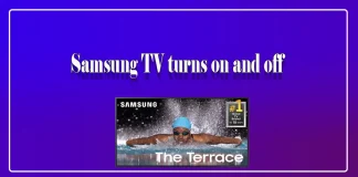 Samsung TV turns on and off