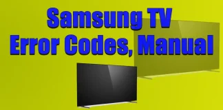 Samsung TV Error Codes, Manual