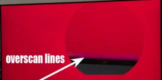 Thin line at the bottom, side, top of the TV screen