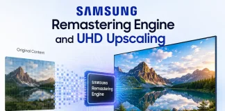 Samsung Remastering Engine and UHD Upscaling on TV Samsung