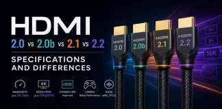 HDMI 2.0 vs 2.0b vs 2.1 vs 2.2, specifications and differences