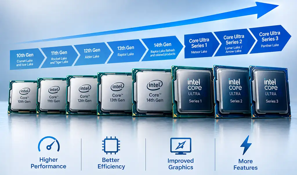 Intel Core Processor Comparison Chart by Generation