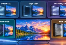 TV Backlight Types Explained, Direct LED, Edge LED, Full Array FALD, Micro RGB and Mini LED