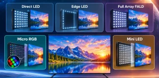 TV Backlight Types Explained, Direct LED, Edge LED, Full Array FALD, Micro RGB and Mini LED